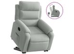 Vidaxl Poltrona Relax Con Supporto In Piedi Velluto Grigio Chiaro