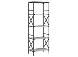 Libreria 5 Ripiani Grigio Sonoma 59X35X171 Cm Materiale A Base Di Legno