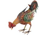 Figura Da Giardino Progarden Gallo Marrone In Metallo 11X34X32 Cm