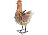 Figura Da Giardino Progarden Gallo Marrone In Metallo 23X12X34 Cm