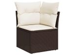 Vidaxl Divano Da Giardino Angolare Con Cuscini In Polirattan Marrone