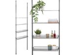 Bremermann Scaffale Telescopico Con 2 Cestini 2 Ripiani, Scaffale Per Bagno, Scaffale Per Lavatrice, Scaffale Multiuso Adatto A Molti Ambienti, Asta Telescopica Regolabile In Altezza Fino A Max. 290 Cm Circa, Grigio
