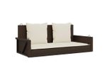 Panca Sospesa Con Cuscini Marrone 119X56X48 Cm Poly Rattan