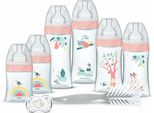 Set Dodie Per Neonati - 6 Biberon Contro Le Coliche (2 X 150 Ml; 2 X 270 Ml; 2 X 330 Ml), 1 Ciuccio Anatomico, 0-2 Mesi, 1 Spazzolino Per Biberon - Senza - Rosa