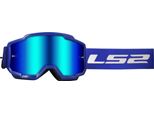 Maschera Motocross LS2 Charger Blu Lente Iridium