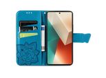 Per Xiaomi Poco M6 Pro 4G / Redmi Note 13 Pro 4G Portafoglio Cellulare Custodia Farfalla Design Copertura Protettiva Blu
