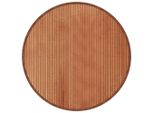 Tappeto Rotondo Marrone 80 Cm Bambù