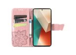 Per Xiaomi Poco M6 Pro 4G / Redmi Note 13 Pro 4G Portafoglio Cellulare Custodia Farfalla Design Protettivo Cover Rosa