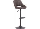 In And Outdoormatch Sgabello Da Bar Miza Grigio Scuro Nero - Tessuto - Altezza Seduta 60-81Cm - Sgabelli Da Bar Ergonomici - Altezza Regolabile - Set Di 1 - Con Schienale - Per Cucina E Bar