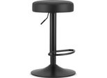Hocker Da Bar Per Sala Da Pranzo E Cucina High Rojst - Ecopelle Nera / Base Nera