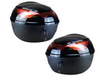 Set Di 2 Valigie Per Moto, Bauletto 22L Per Scooter - Moto, Custodia Per Casco Con Serratura, Valigia Per Scooter Per Ciclomotori, Moto, Quad, Scooter, Custodia Impermeabile Nel Colore Nero