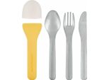 Set Di 3 Posate Da Viaggio In Acciaio Inox - Incluso Supporto - Leggero - 18 X 4,7 X 2,8 Cm - 3 Set