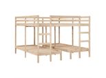 Vidaxl Letto A Castello Triplo 200X200/80X200 Cm In Legno Di Pino Massiccio