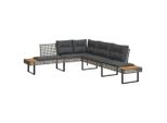 Vidaxl Divano Da Giardino A L Con Cuscini In Poly Rattan E Acacia Grigio
