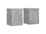 Vidaxl Supporto Per Piante 2 Pz. Grigio Cemento 15X15X20 Cm Materiale A Base Di Legno
