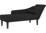 Vidaxl Chaise Longue Con Cuscino In Tessuto Nero
