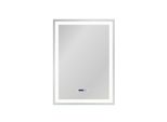 Zmh Lampada A Led Dimmerabile Con Illuminazione Specchio 50X70Cm Specchio Da Parete Interruttore Touch Orologio Funzione Antiappannamento Specchio Luminoso 3000K-6500K Per Bagno