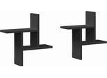 Vidaxl Mensole A Muro 2 Pezzi Nero 38X12X38 Cm Materiale A Base Di Legno
