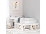 Vidaxl Comodino Con Scrivania Bianco 222X107X75 Cm In Legno Massiccio