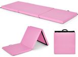 Costway 180 X 60 X 5 Cm Tappetino Morbido Pieghevole, Tappetino Da Palestra Portatile, Tappetino Yoga Idrorepellente Rosa