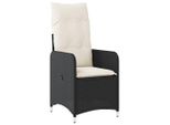 Vidaxl Poltrona Da Giardino Regolabile Con Cuscino In Poly Rattan Nero