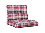 Vidaxl Cuscino Pallet 2 Pz. Tessuto A Quadri Rossi