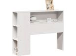 Vidaxl Testiera Con Contenitore Bianco 90 Cm In Legno Di Pino Massiccio