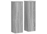 Vidaxl Supporto Per Piante 2 Pz. Grigio Sonoma 17X17X60 Cm Materiale A Base Di Legno