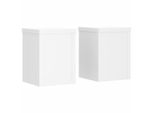 Vidaxl Supporto Per Piante 2 Pz. Bianco 15X15X20 Cm Materiale A Base Di Legno