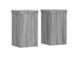 Vidaxl Supporto Per Piante 2 Pz. Grigio Sonoma 10X10X18 Cm Materiale A Base Di Legno