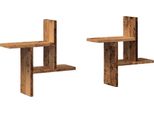 Vidaxl Mensole Da Parete 2 Pz. Aspetto Legno Recuperato 38X12X38 Cm Materiale A Base Di Legno