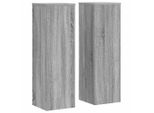 Vidaxl Supporto Per Piante 2 Pz. Grigio Sonoma 25X25X80 Cm Materiale A Base Di Legno