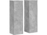 Vidaxl Supporto Per Piante 2 Pz. Grigio Cemento 25X25X80 Cm Materiale A Base Di Legno