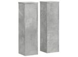 Vidaxl Supporto Per Piante 2 Pz. Grigio Cemento 17X17X60 Cm Materiale A Base Di Legno