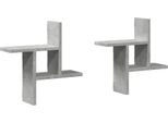 Vidaxl Mensole A Muro 2 Pz. Grigio Cemento 38X12X38 Cm Materiale A Base Di Legno