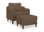 Vidaxl Poltrona Con Sgabello Marrone 60 Cm In Tessuto