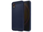 Avizar, Custodia Protettiva Flessibile Per Samsung Galaxy Xcover 7, Effetto Carbonio, Blu Scuro