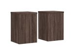 Vidaxl Supporto Per Piante 2 Pz. Rovere Marrone 25X25X35 Cm Materiale A Base Di Legno