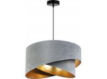 Light-Home Milano Lampada A Sospensione Con Paralume - Lampada Da Soffitto Industriale Per Soggiorno, Camera Da Letto E Sala Da Pranzo - Lampada A Sospensione In Metallo Con Paralume In Velluto - Grigio