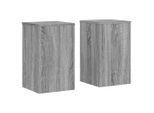 Vidaxl Supporto Per Piante 2 Pz. Grigio Sonoma 30X30X50 Cm Materiale A Base Di Legno