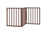 Vidaxl Cancelletto Pieghevole Per Cani 3 Pezzi Marrone 150 Cm In Legno Di Pioppo