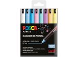 Matita Colorata Acrilica Posca PC-1MR/8C Cake 0,7 Mm 8 Pezzi