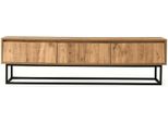 Dmora Mobile Porta Tv Ignazia 40X180X50H Cm Marrone Quercia, 3 Cassetti Apertura Scorrevole