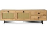 Dmora Mobile Porta Tv Apollinare 40X180X60H Cm Marrone Quercia, Apertura A Ribalta 2 Vani