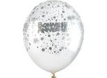 6 Palloncini In Lattice Trasparenti Buon Anno Nuovo Argento 30 Cm - Taglia Unica
