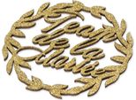 2 Coroncine Di Legno Team Sposa Glitter Dorato 7 Cm - Taglia Unica