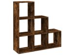 Vidaxl Libreria Divisoria A 3 Ripiani In Rovere Fumé 99X29X99 Cm