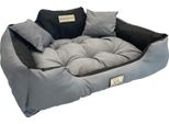Cuccia Per Cani Kingdog 75X65 Cm Personalizzata Impermeabile Grigio Scuro