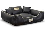 Letto Per Cani Kingdog Eco Leather 75X65 Cm Personalizzabile Estraibile Antiscivolo Nero