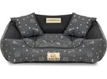 Letto Per Cani Kingdog Kennel 75X65 Cm Personalizzato Impermeabile Con Ossa D'argento